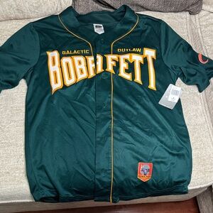 Disney Star Wars Ggreen Boba Fett Galactic Outlaw Jersey men’s size M